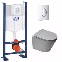 Optez pour la qualité et la simplicité d’installation du Pack WC Bâti autoportant + WC suspendu Swiss Aqua Technologies GreyI ...
