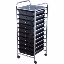 Attributs : Stockage intelligent - Ce chariot de rangement avec tiroirs a 10 tiroirs. Vous pouvez placer sur l’étagère certai ...