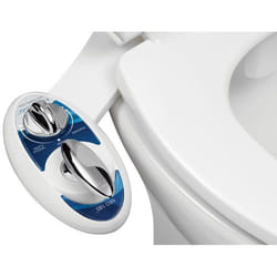 Luxe bidet - Neo 180 - Auto-nettoyage double Buse - Eau Douce non electrique mecanique Bidet WC Attachment (Bleu et blanc)