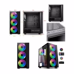 Boîtier PC Gamer - SPIRIT OF GAMER - GHOST 3 ARGB - 4 Ventilateurs Inclus - RGB - mATX/ATX
