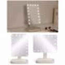 Miroir de maquillage - Hollywood - 16.5 x 22 cm - Éclairage LED - 17 ampoules - Rechargeable USB-C