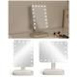 Miroir de maquillage - Hollywood - 16.5 x 22 cm - Éclairage LED - 17 ampoules - Rechargeable USB-C