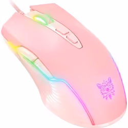 ONIKUMA Souris Gamer RGB Filaire 6400 DPI réglable/Souris Gaming 7 Boutons pour Ordinateur Portable/Bureau - Rose