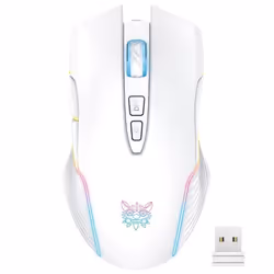 Onikuma souris de jeu sans fil CW905 Rechargeable avec rétro-éclairage rvb 5 vitesses réglables jusquà 3600 DPI