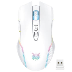 Onikuma souris de jeu sans fil CW905 Rechargeable avec rétro-éclairage rvb 5 vitesses réglables jusquà 3600 DPI