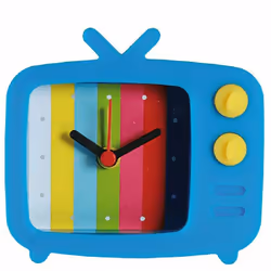 Mini Réveil Tv Dim : 9 x 8 cm En Silicone Fonctionne avec une pile bouton fournie.
