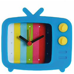 Mini Réveil Tv Bleue