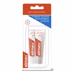Dentifrice - Elmex - Tube de Voyage - 2 x 12ml - Protection Caries - Arôme Menthe