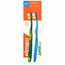 Elmex Brosse à Dents Souple Junior 6 à 12 ans Lot de 2