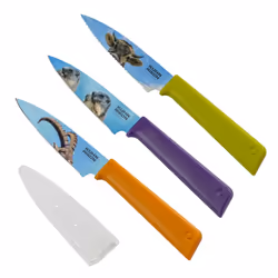 KUHN RIKON Colori, Jeu de couteaux, Acier inoxydable, Plastique, Silicone, Multicolore, Colori