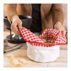 KUHN RIKON 32390 Panier à pain Rond Tissu Rouge, Blanc