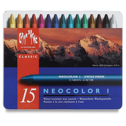 Caran d-Ache NEOCOLOR I Pastel à la cire Dur Bleu, Multicolore 15 pièce(s)