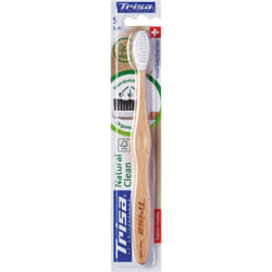Trisa Natural Clean brosse à dents Blanc, Bois Adulte