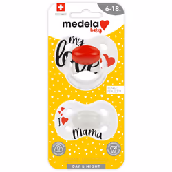 Medela Day&Night Tétine pour bébé pour la nuit Orthodontique Silicone Noir, Blanc
