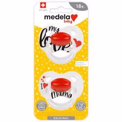 Medela ORIGINAL Tétine pour bébé classique Orthodontique Silicone Noir, Rouge, Blanc