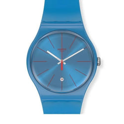 Montre - SWATCH - LAGOONAZING - Bracelet silicone bleu électrique - Étanchéité 3 ATM - Mécanisme quartz