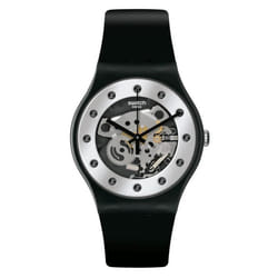 Montre homme Swatch Silver Glam again - Bracelet silicone et plastique - Mouvement à Quartz