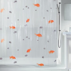 Spirella 7610583000972 rideau de douche Anneau Poly-acétate de vinyle (PEVA) Orange, Transparent