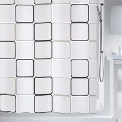 Spirella 7610583019424, Motif, Anneau, Poly-acétate de vinyle (PEVA), Noir, Blanc, 40 °C, 1800 mm