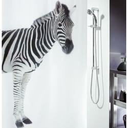 Spirella Zebra rideau de douche Polyester Noir, Blanc