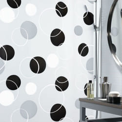 Spirella 7610583130433 rideau de douche Anneau Poly-acétate de vinyle (PEVA) Noir, Gris, Blanc