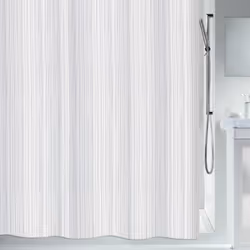 Spirella RIDEAU DE DOUCHE, Monochromatique, Anneau, Polyester, Blanc, 30 °C, 1800 mm