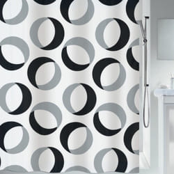 Spirella 7610583151841 rideau de douche Anneau Polyester Noir, Gris, Blanc