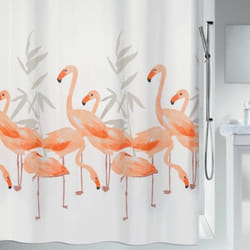 Spirella - Rideau de douche Polyester flamingo 120x200cm Saumon