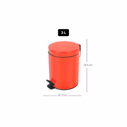 Spirella 7610583163813 poubelle 3 L Rond Acier Rouge