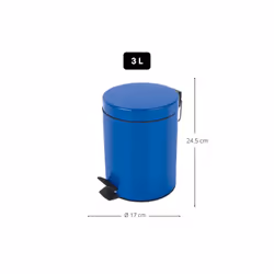 Spirella 7610583163844 poubelle 3 L Rond Acier Bleu