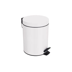 Spirella 7610583163950 poubelle 5 L Rond Acier Blanc