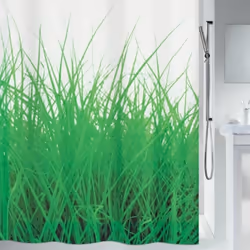 Spirella RIDEAU DE DOUCHE, Image, Anneau, Polyester, Vert, Blanc, 30 °C, 1800 mm