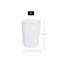 Spirella COCCO 5 L Rond Plastique, Polystyrène Blanc