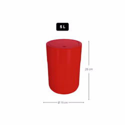 Spirella 7610583174598 poubelle 5 L Rond Polystyrène Rouge