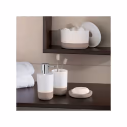 Spirella 7610583175588 poubelle 5 L Rond Polypropylène (PP) Taupe, Blanc
