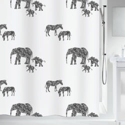 Spirella 7610583191489 rideau de douche Anneau Polyester Noir, Blanc