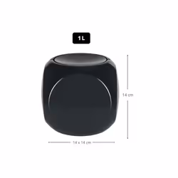 Spirella 7610583191649 poubelle 1 L Carré Polypropylène (PP) Noir