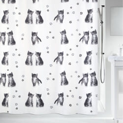 Spirella 10.19180 rideau de douche Anneau Polyester Gris, Blanc