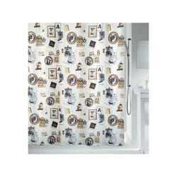 Spirella 7610583191823 rideau de douche Anneau Polyester Or, Blanc