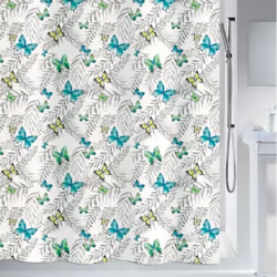 Spirella RIDEAU DE DOUCHE, Image, Anneau, Polyester, Multicolore, 30 °C, 1200 mm