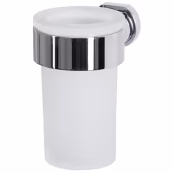 Spirella Milo, Support de brosse à dent monté au mur, Verre, Chrome, Blanc, Mur, 110 mm, 110 mm