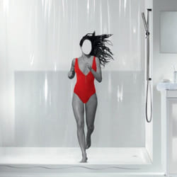 Spirella 7610583201522 rideau de douche Anneau Poly-acétate de vinyle (PEVA) Rouge, Transparent