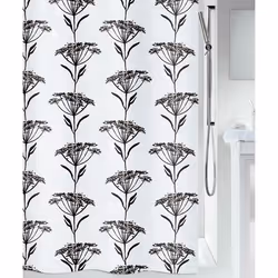 Spirella Naturesign, Motif, Polyester, Noir, Blanc, Lavage en machine, 40 °C, 1800 mm