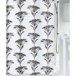Spirella Naturesign rideau de douche Polyester Noir, Blanc