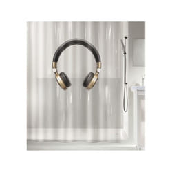 Spirella Headphone rideau de douche Anneau Poly-acétate de vinyle (PEVA) Noir, Or, Transparent