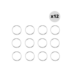 Lot de 12 anneaux pour rideaux de douche ringo small Brossé Spirella