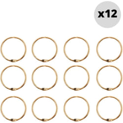 Lot de 12 anneaux pour rideaux de douche ringo small Or Spirella