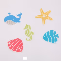 Lot de 5 Stickers figurines antidérapantes de douche ou baignoire PVC WATERWORLD 12x12cm Multicolor Spirella