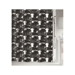 Spirella Patchwork rideau de douche Anneau Polyester Noir, Blanc