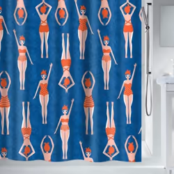 Rideau de douche Polyester BAIGNEUSES 180x180cm Bleu Spirella